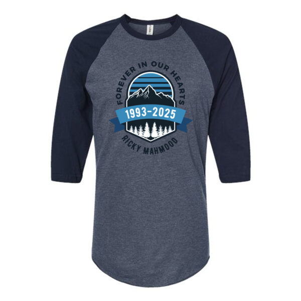 Unisex Fine Jersey Raglan T-Shirt - Printed Logo Thumbnail