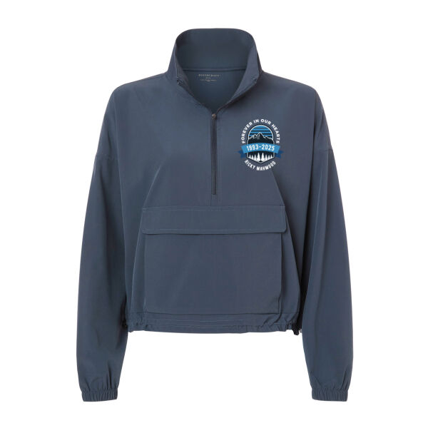 Women's Stretch Woven Quarter-Zip Pullover - Printed Logo Thumbnail